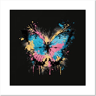 Cosmic Drip Tie Dye Butterfly Posters and Art